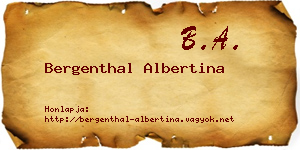 Bergenthal Albertina névjegykártya
